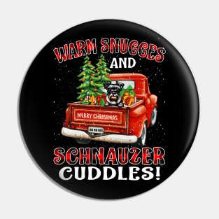 Warm Snuggles And Schnauzer Cuddles Truck Tree Christmas Gift Pin