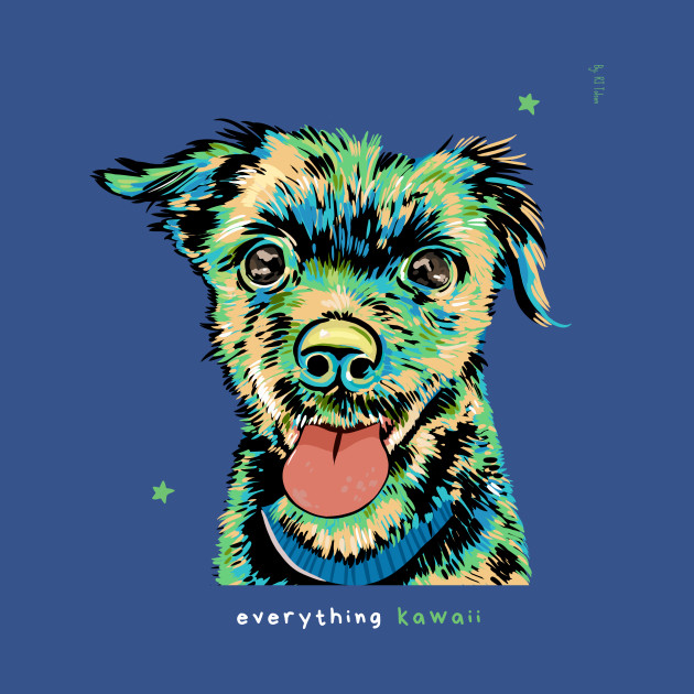 Discover Everything Kawaii Feat. Cloud Tolson (White Text) - Cute Dogs - T-Shirt