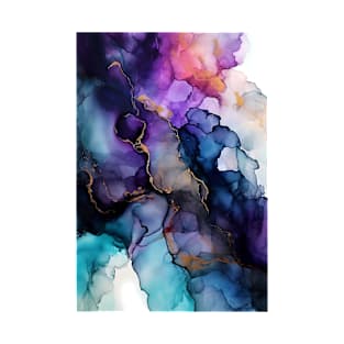 Galactic Glow - Abstract Alcohol Ink Art T-Shirt