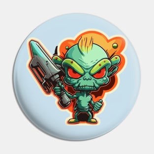 Alien with gun Pin