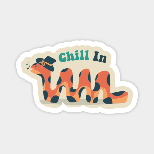 Chill'In vibes by little cute worm snake Magnet