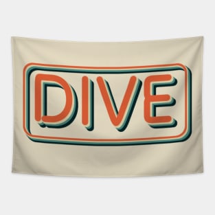 Retro Dive Vintage Diving Springboard Diver Tapestry