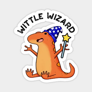 Wittle Wizard Funny Lizard Puns Magnet