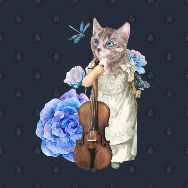 Vintage cat violin by Mako Design 