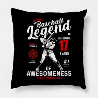 17th Birthday Gift Baseball Legend 70 Years Pillow