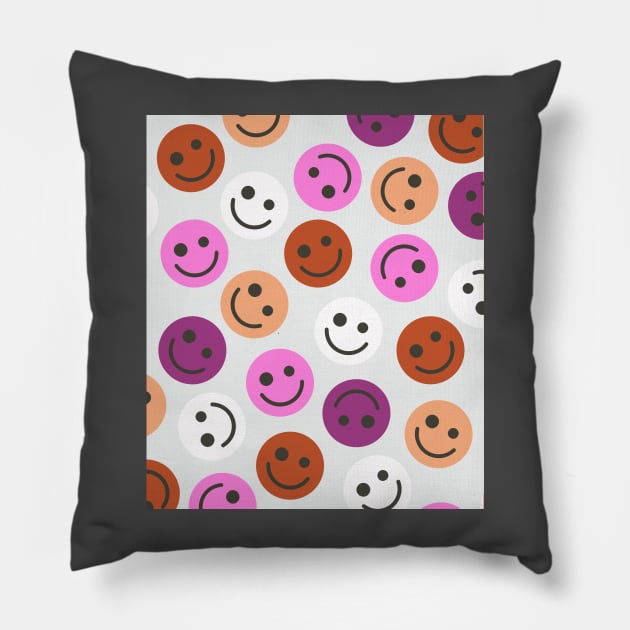 Lesbian Happy Faces Pillow by gray-cat