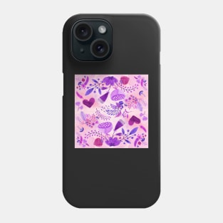 Floral Watercolor 3  |  Flowers and Hearts Phone Case