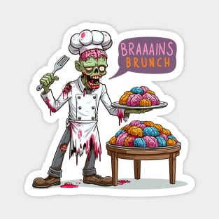 Chef zombie - Braaains Brunch Magnet