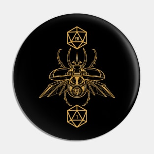 Critical Hit and Critical Fail D20 Scarab Beetle Tabletop RPG Addict Pin