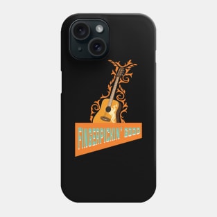 Funny Retro Acoustic Guitar Graphic Design and Guitarist Phone Case