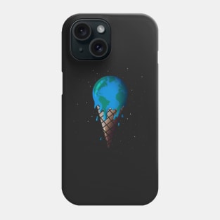 Global warming melting earth in ice cream cone Phone Case