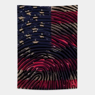 American Fingerprint USA flag 4th of July Tapestry