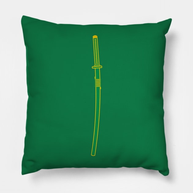 katana (green) Pillow by PabloDeChenez