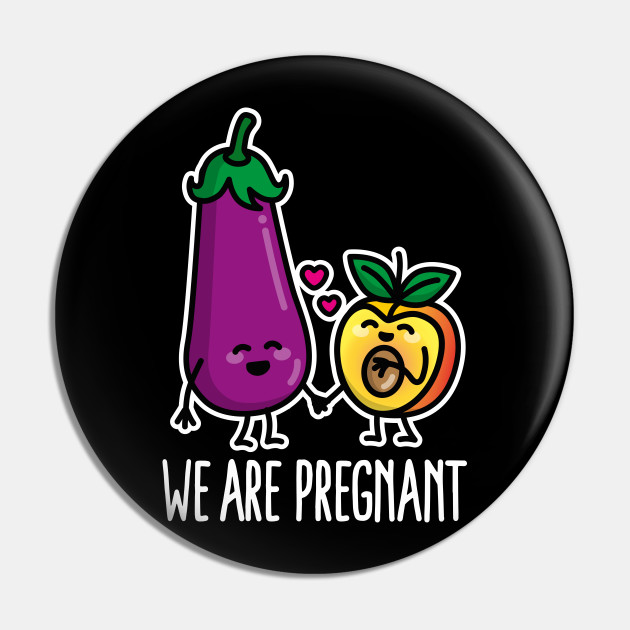 LaundryFactory We Are Pregnant Aubergine Peach Funny Pregnancy (Dark Design) Women's T-Shirt