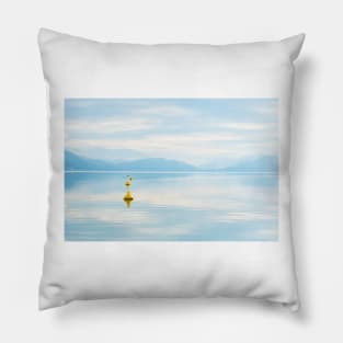 Peaceful Sky and Mountain Reflections on Skaha Lake Pillow