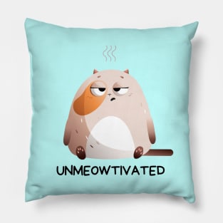 Unmeowtivated | Cute Unmotivated Cat Pun Pillow