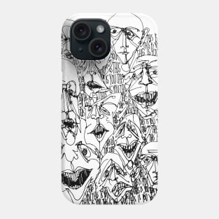 Multiple faces #6 - Psychedelic Ink Drawing with Art Style Phone Case