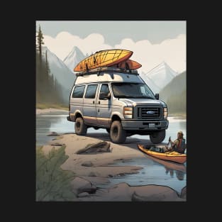 Van life, overlanding by the river in Alaska T-Shirt