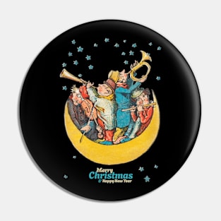 Vintage Christmas and Happy New Year Pin