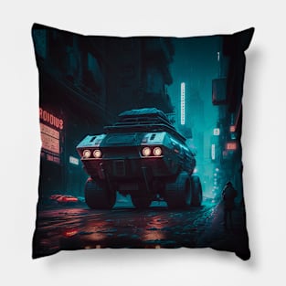 Cyberpunk street Pillow