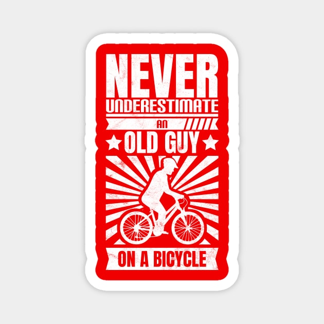 Bycicle Cyclist Grandpa Magnet by avshirtnation