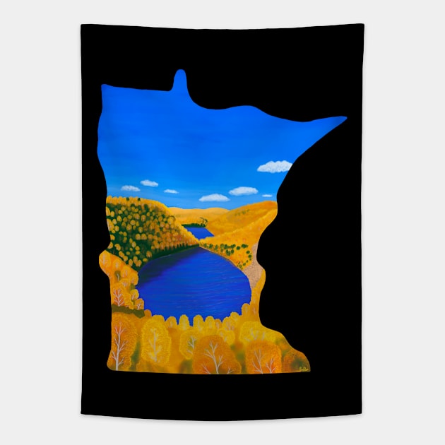 Minnesota Bean & Bear Lakes Tapestry by EcoElsa