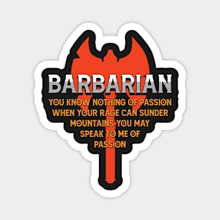 Barbarian Tabletop Class Pen and Paper DnD Gift Magnet