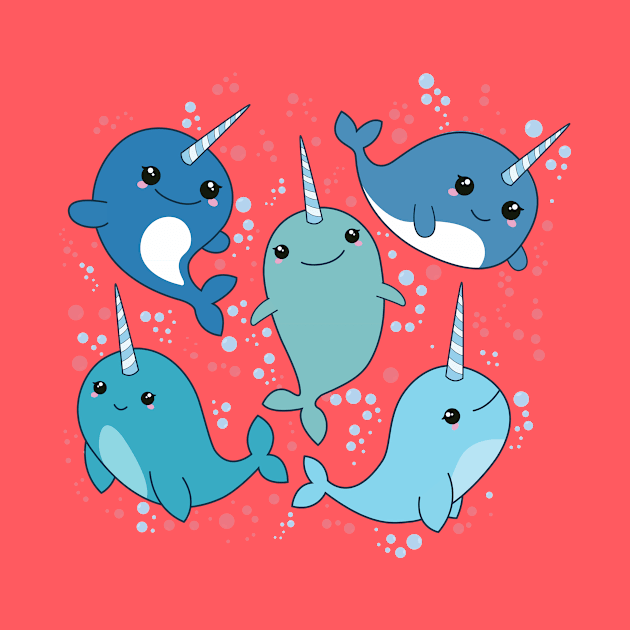 Happy Narwhals by MariBiscuits