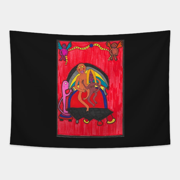 Couple in a Red Room Tapestry by JaySnellingArt