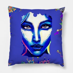 Blue Street Angel Pillow