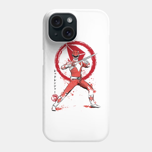 Red Ranger sumi e Phone Case by DrMonekers