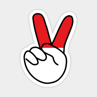 Indonesia Flag V Sign Magnet