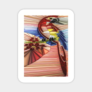 Stand glass Parrot Magnet