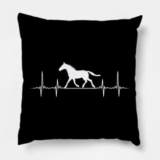 Horse Heartbeat Riding Lover Horses Girl Pillow