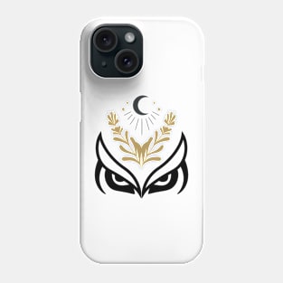 Owl staring under the Moon and leaves Phone Case