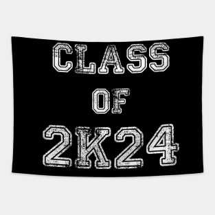 Class Of 2k24. Graduation Or First Day Of School. Vintage Tapestry