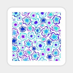 Blue and Purple Flowers Magnet