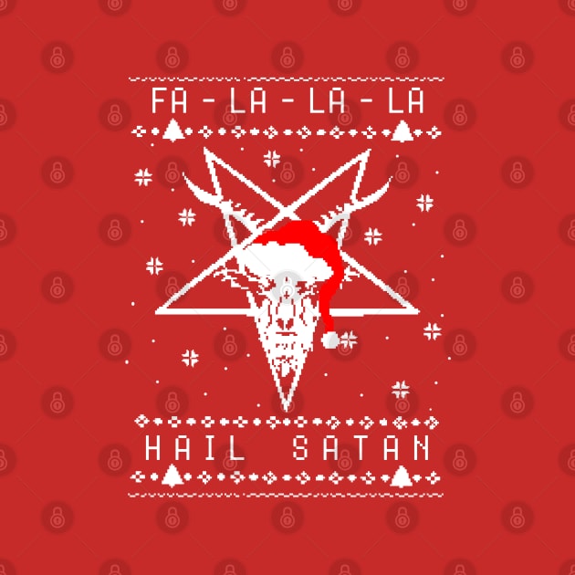 fa la la la HAIL SATAN - ugly christmas sweater by FandomizedRose