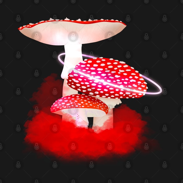 Red Space Mushrooms by Magcelium