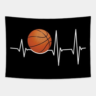 Heartbeat Basketball T-Shirt Players and Sports Fan Gift Tapestry