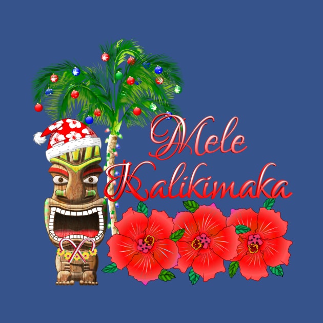 Mele Kalikimaka Hawaiian Tiki by macdonaldcreativestudios