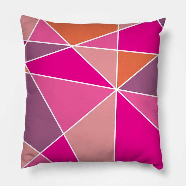 Pink Geometric Pattern Pillow by LunaMay