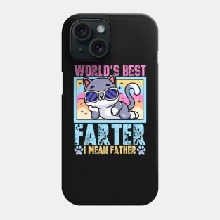 Worlds Best Farter I Mean Father Best Dad Ever Cool Cat Mens Phone Case