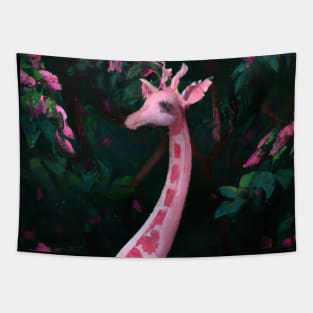 Pink Giraffe Tapestry