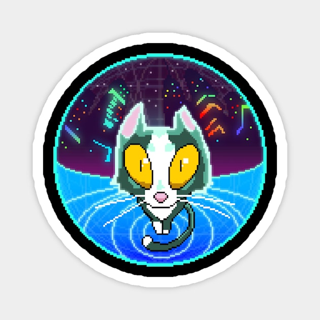 Cyberkitty Pixel Art Magnet by ninthtale