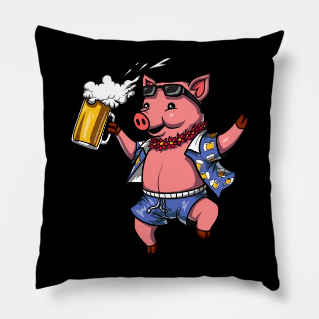 Pig Wine Drinking Lover Funny Farm Pork Pillow by underheaven