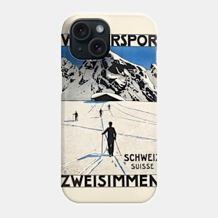 Swiss Skiing Poster Phone Case