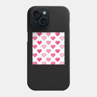 Pixel Heart Pattern Phone Case