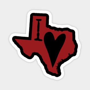 Red I Heart Texas, I Love Texas Magnet