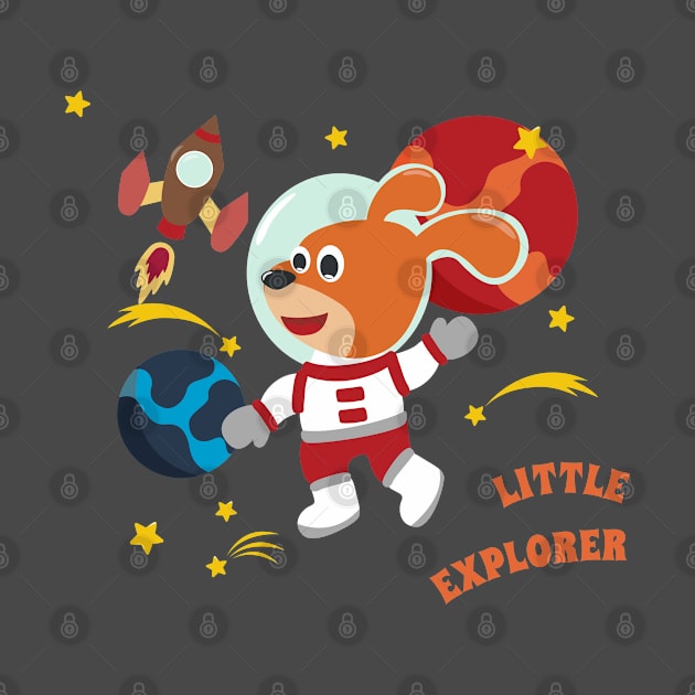 Space dog or astronaut in a space suit with cartoon style. by KIDS APPAREL